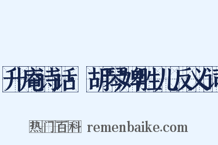 升庵诗话·胡琴婢胜儿反义词是什么意思的图片